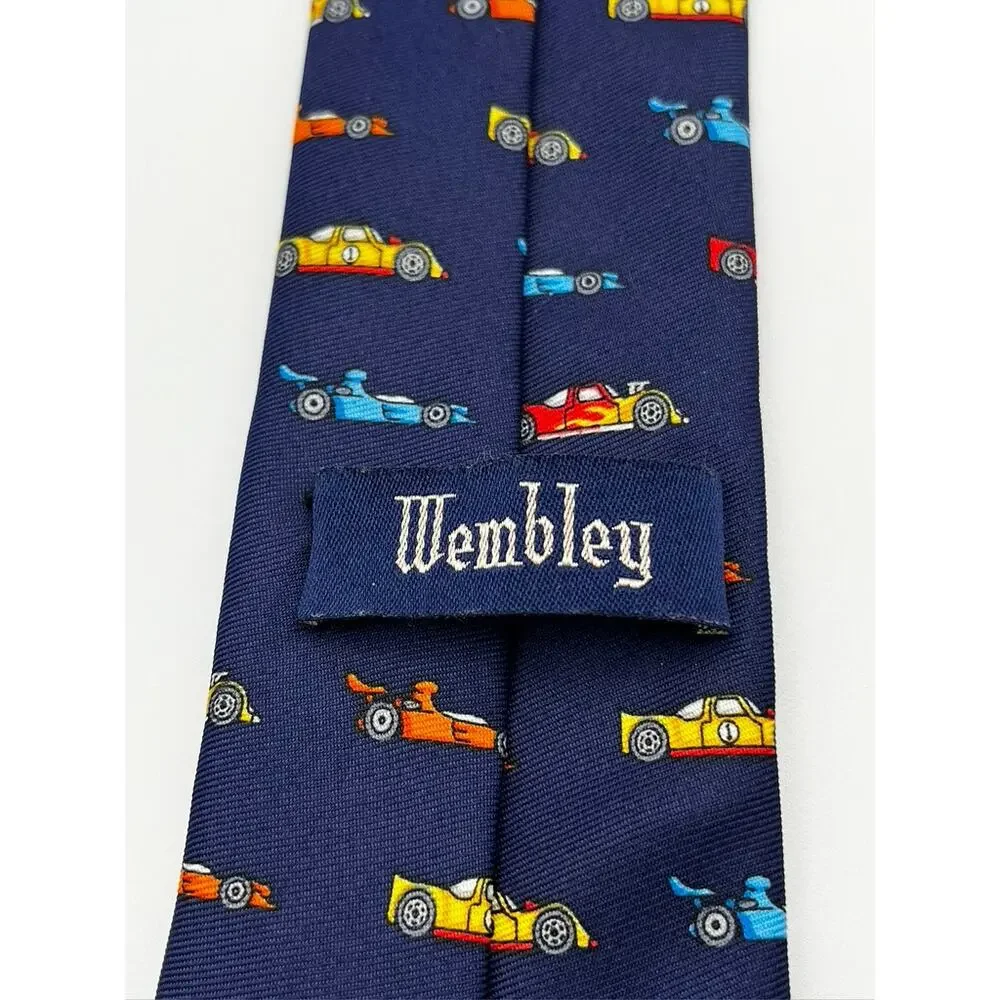 Wembley Boys Dark Blue Racecar Tie